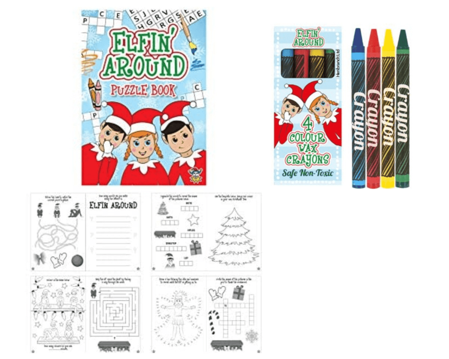 A6 Elfin Puzzle Book & Wax Crayon