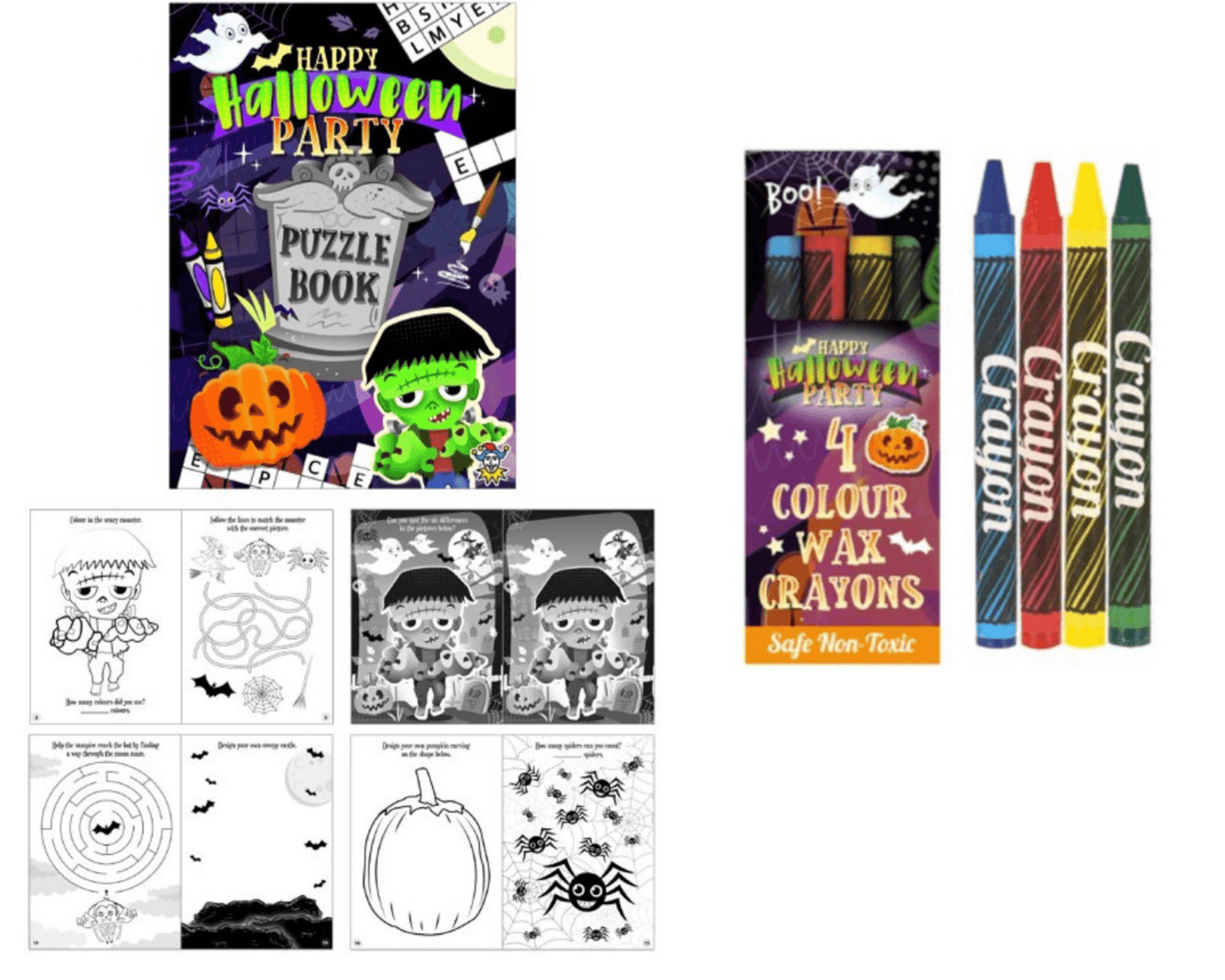 A6 Halloween Puzzle Book & Wax Crayon