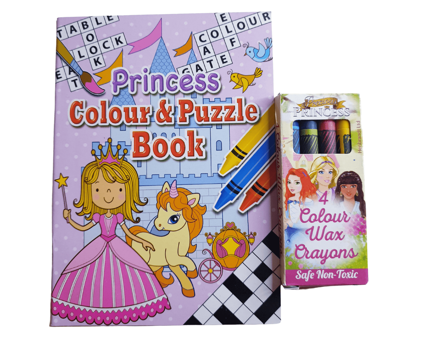 A6 Princess Puzzle Book & Wax Crayon