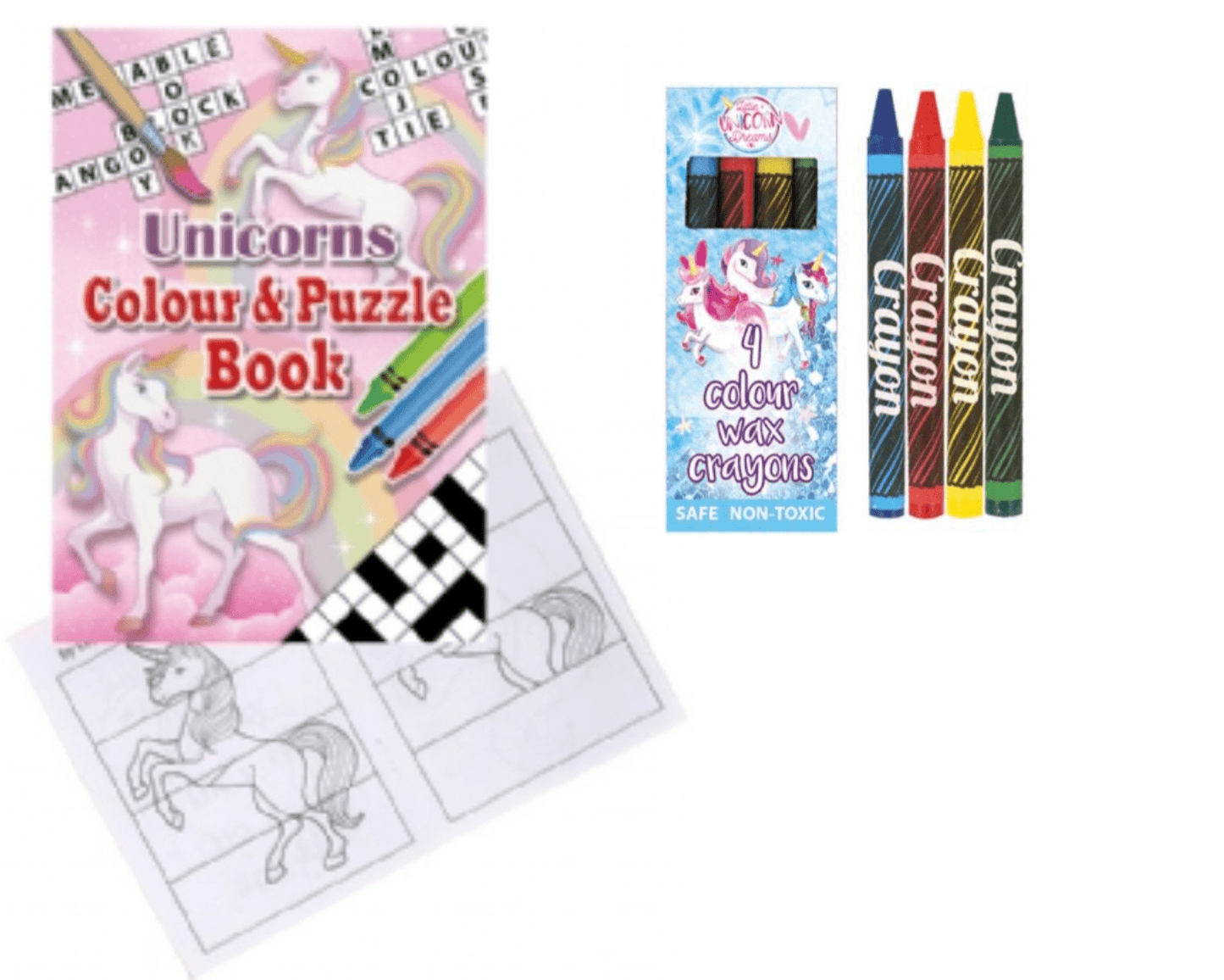 A6 Unicorn Puzzle Book & Wax Crayon