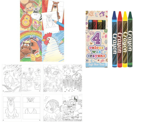A6 Animal Colour Book & Wax Crayon