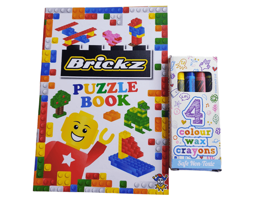 A6 Bricks Puzzle Book & Wax Crayon