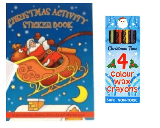 A6 Christmas Sticker Book & Wax Crayon