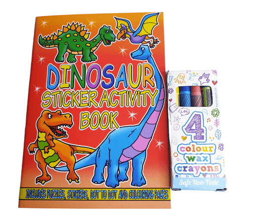 A6 Dino Puzzle Book & Wax Crayon