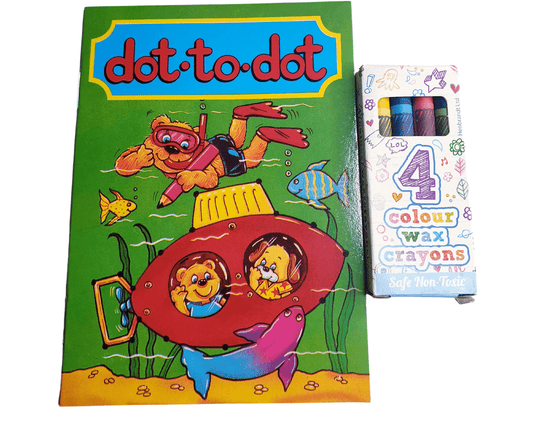 A6 Dot to Dot Book & Wax Crayon