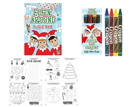 A6 Elfin Puzzle Book & Wax Crayon