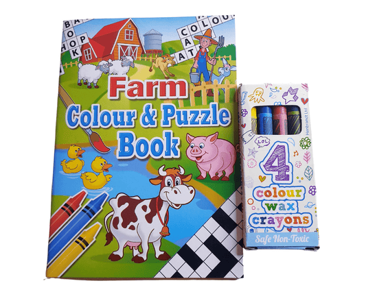 A6 Farm Puzzle Book & Wax Crayon