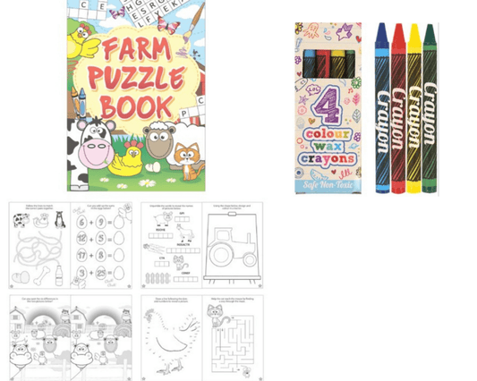 A6 Farm Puzzle Book & Wax Crayon