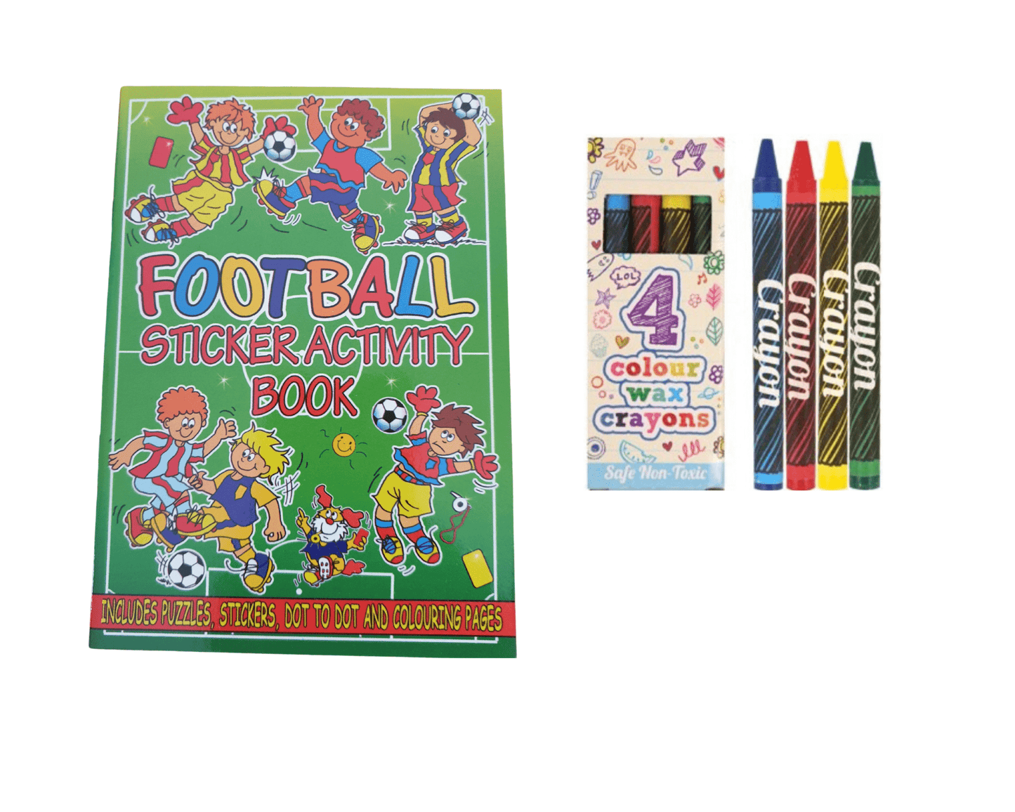 A6 Football Sticker Puzzle Book & Wax Crayon