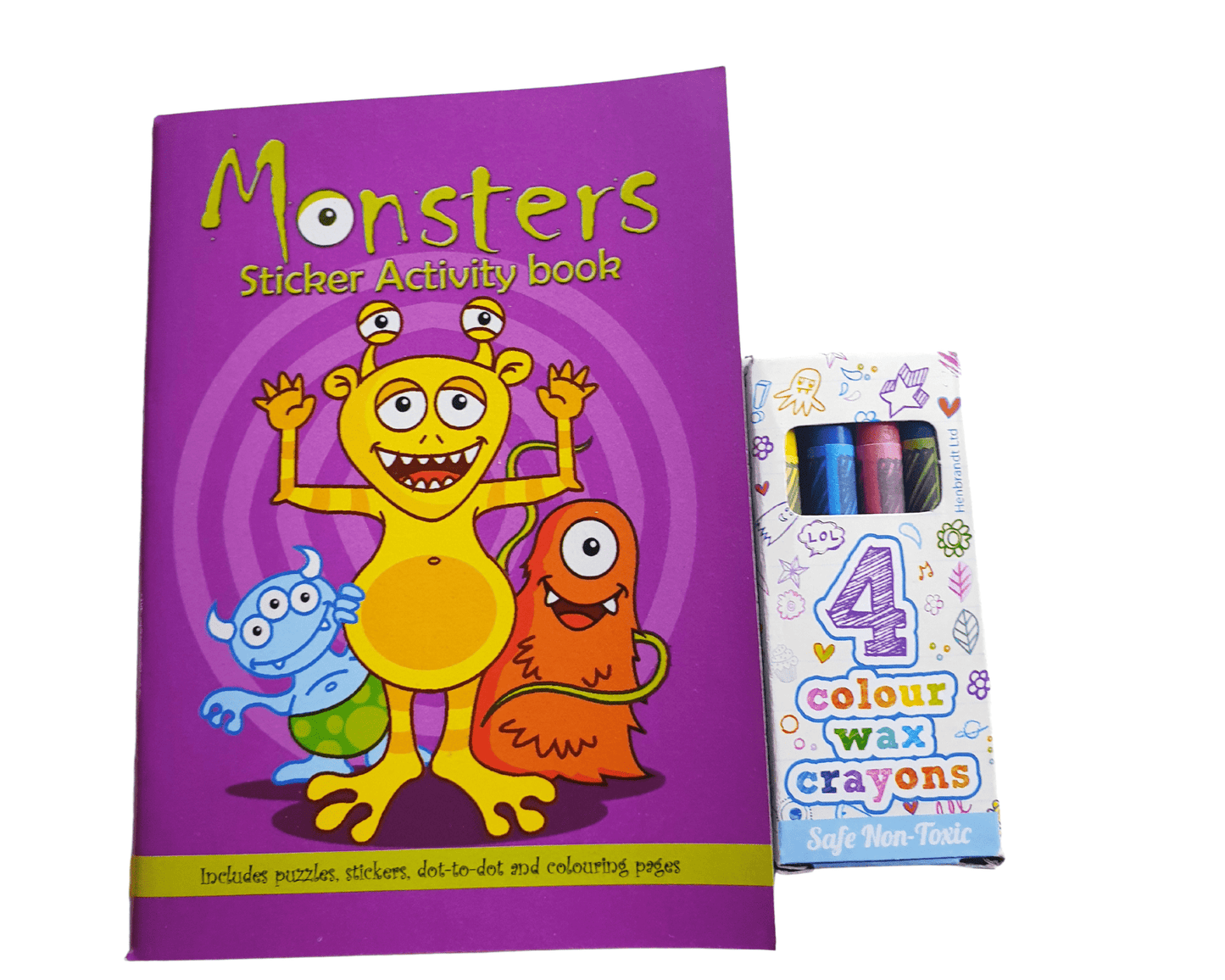 A6 Monster Sticker Book & Wax Crayon