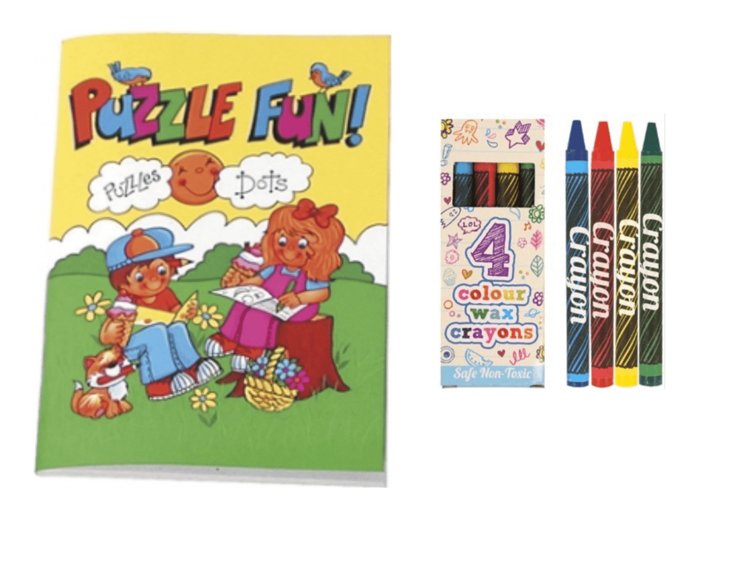 A6 Puzzle Fun Book & Wax Crayon