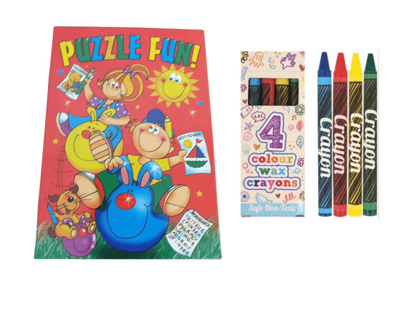 A6 Puzzle Fun Book & Wax Crayon