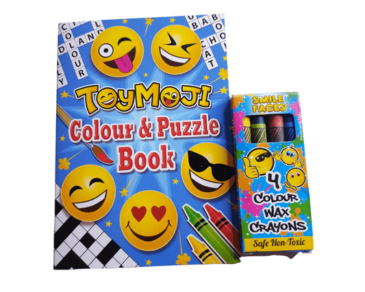 A6 Toymoji Puzzle Book & Wax Crayon