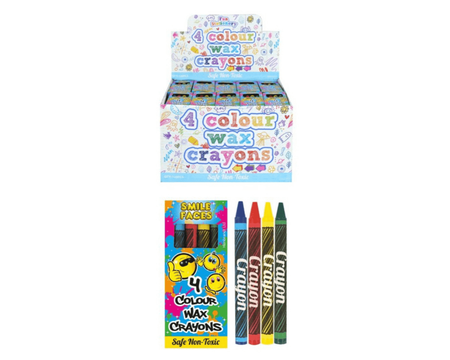Smile Faces Wax Crayon 4 Pieces