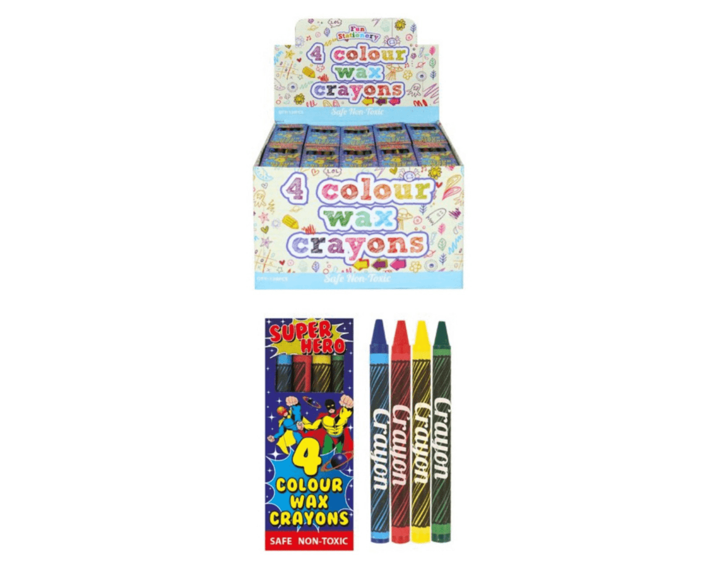 Superhero Wax Crayon 4 Pieces